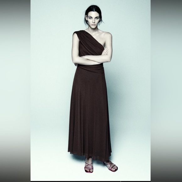 Zara Draped Asymmetric Dress Size X-Large NWT Limited Edition XL Bloggers Fav - Picture 6 of 9